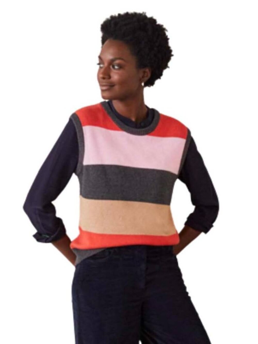 Boden Harriet colorblock sweater vest M